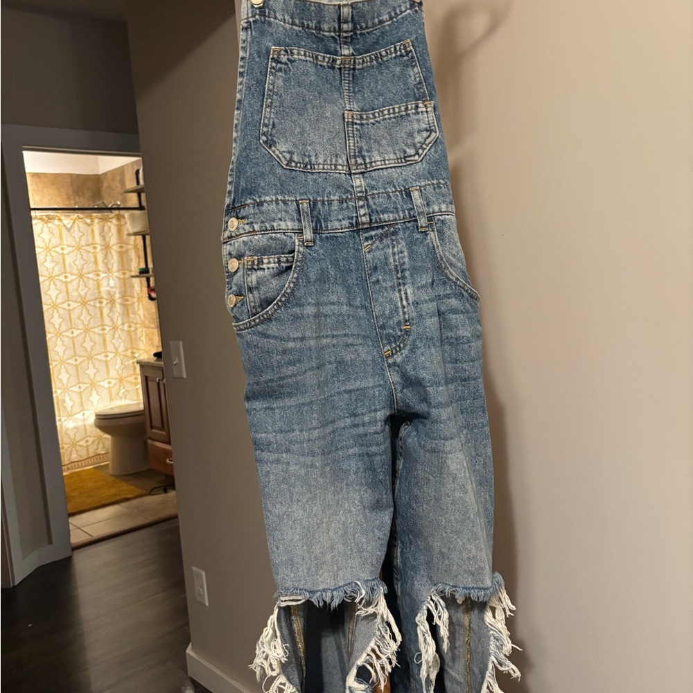 Distressed Denim Overalls